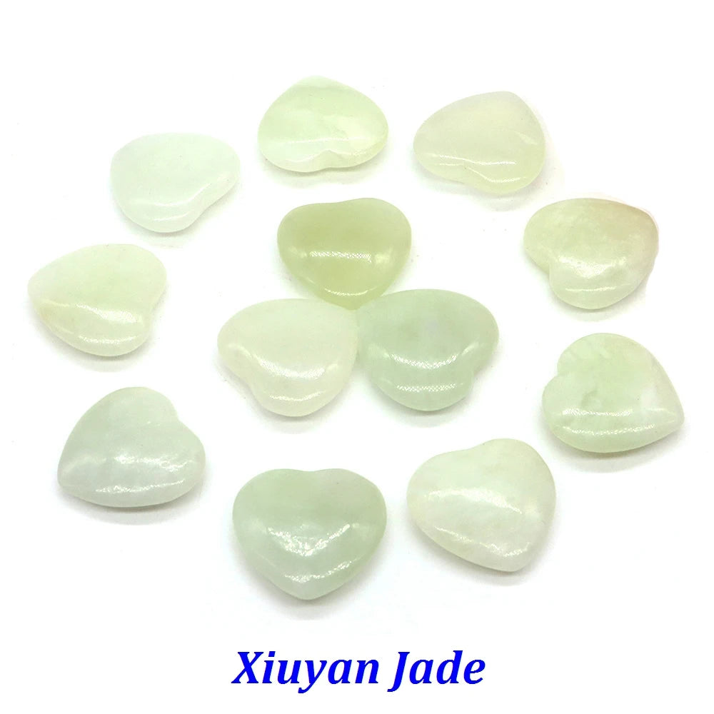 20mm Heart Shape love Natural Crystal Amethyst Rose Quartz Mineral Healing Gemstone Chakra Stone Home Decoration Valentine Gift