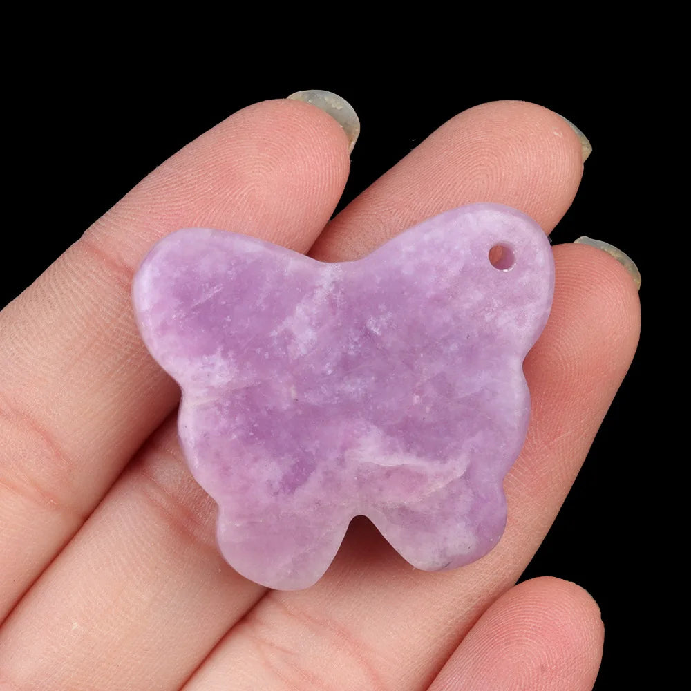 Natural Stone Agate Carved Butterfly Shape DIY Pendant Accessories Reiki Healing Crystals Gemstone Desktop Home Decor