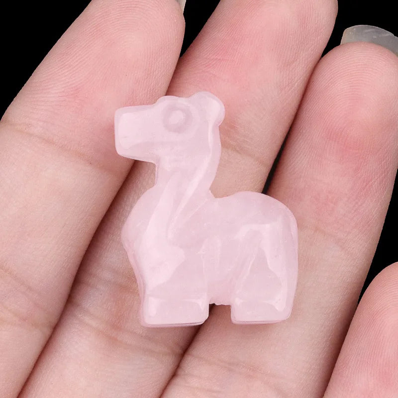 1inch Natural Stone Carved Deer Handcarved Animal Statue Healing Crystals Figurine Amethyst Red Jasper Gemstone Fawn Home Decor