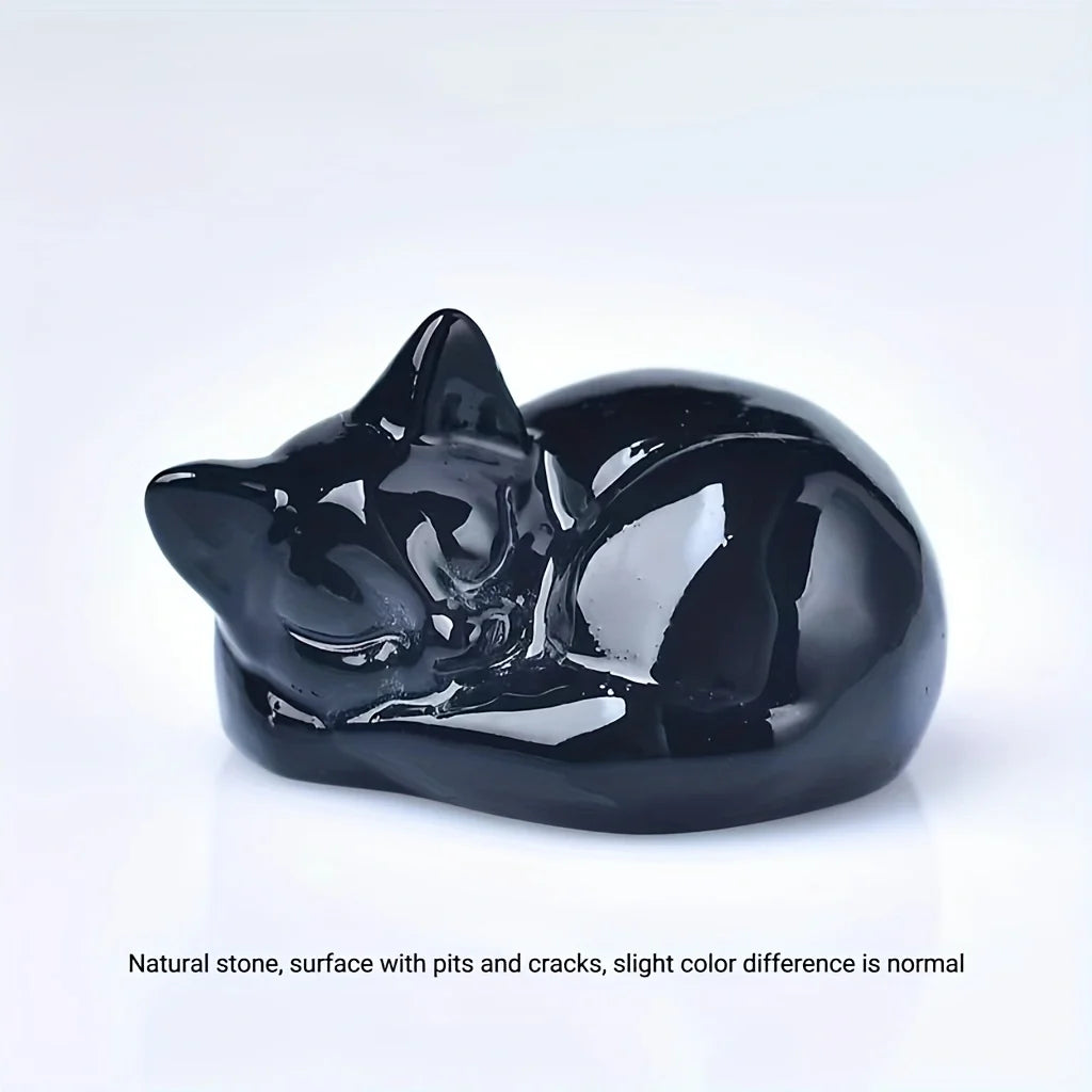 Natural crystal carved cat, a perfect choice for home decoration as a crystal gift ornament, a great option for healing crystals