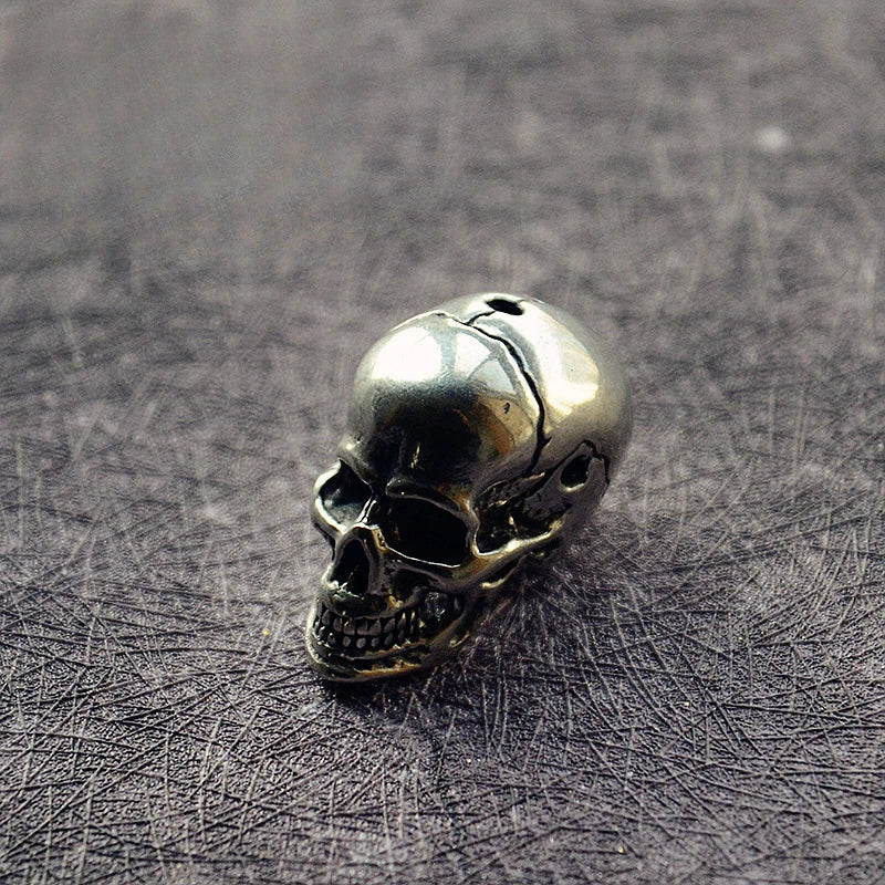 Brass Skull Retro Style Skull Statue with Holes DIY Accessory Decoration
