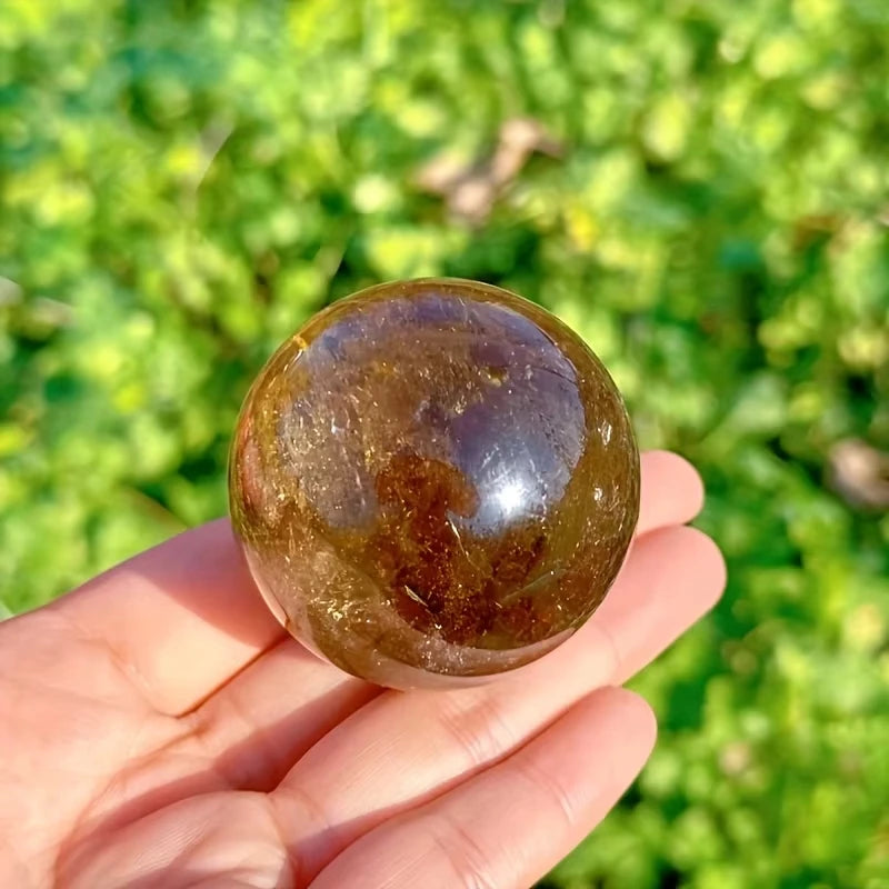8-8.5cm Transparent Rainbow Smoky Quartz Sphere , Powerful Healing Crystal , Yoga & Divination Tool ,Sweet Valentine’s Gift