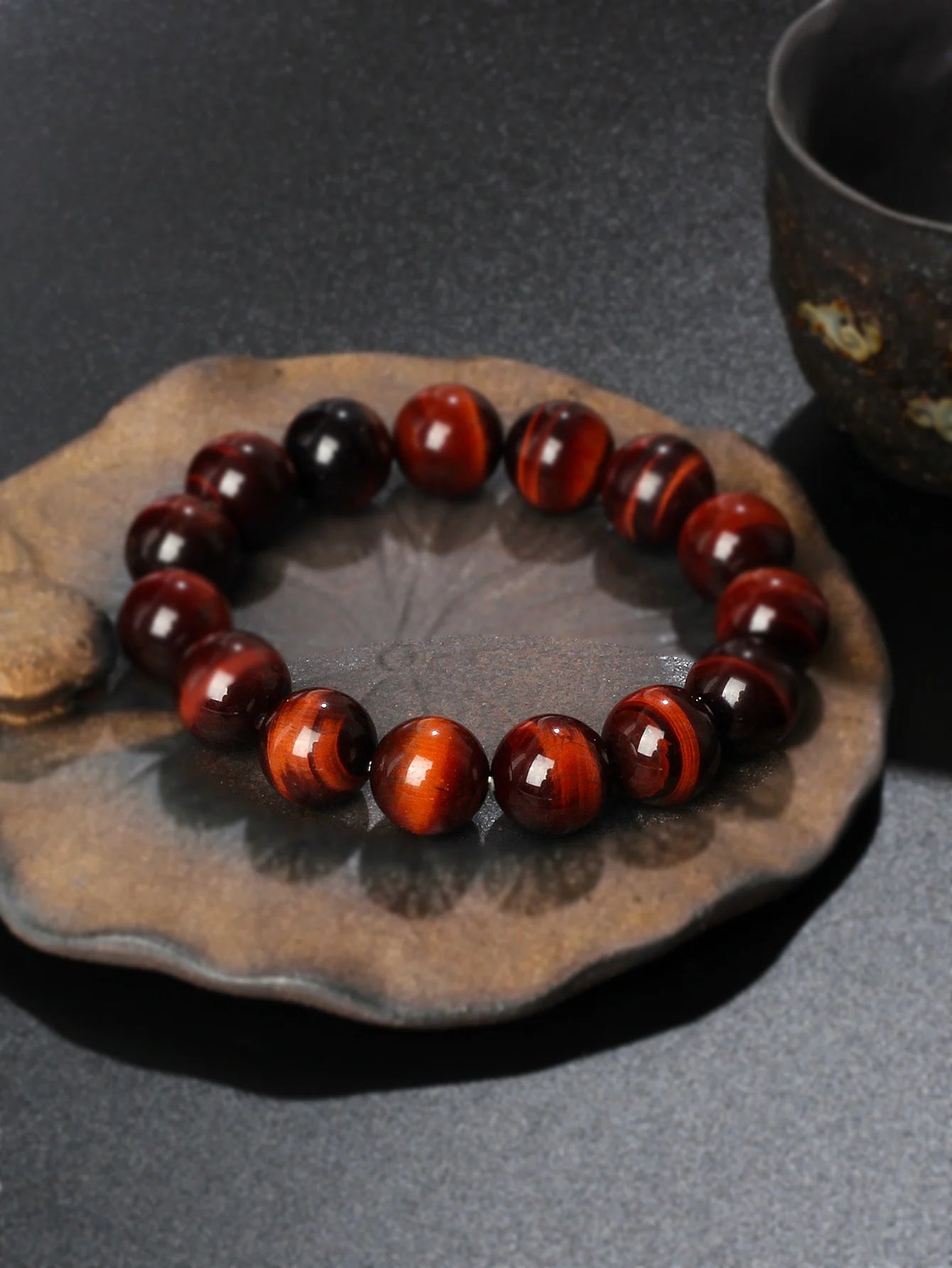 5A+ Lightning Red Tiger Eye Bracelets Men Highest Quality Natural Stone Round Beads Elasticity Rope Bracelets for Women Jewelry