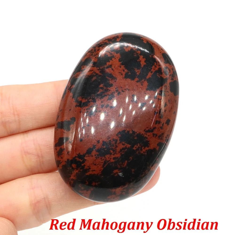 Natural Crystal Amethyst Palm Stone Reiki Healing Oval Pocket Palm Worry Stone Yoga Meditation Spiritual Healing Gem Home Decor
