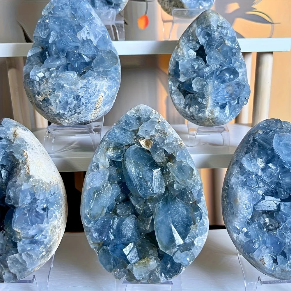 2-3kg Large Celestite Geode Cluster Crystal Stones Piedras Semipreciosas Naturales  Crystals Bulk Feng Shui Wiccan Decor
