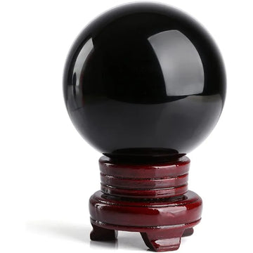 Natural Small Black Obsidian Crystal Ball Sphere Without Base Stand for Meditation, Healing, Home Decor Crystal Magic Ball