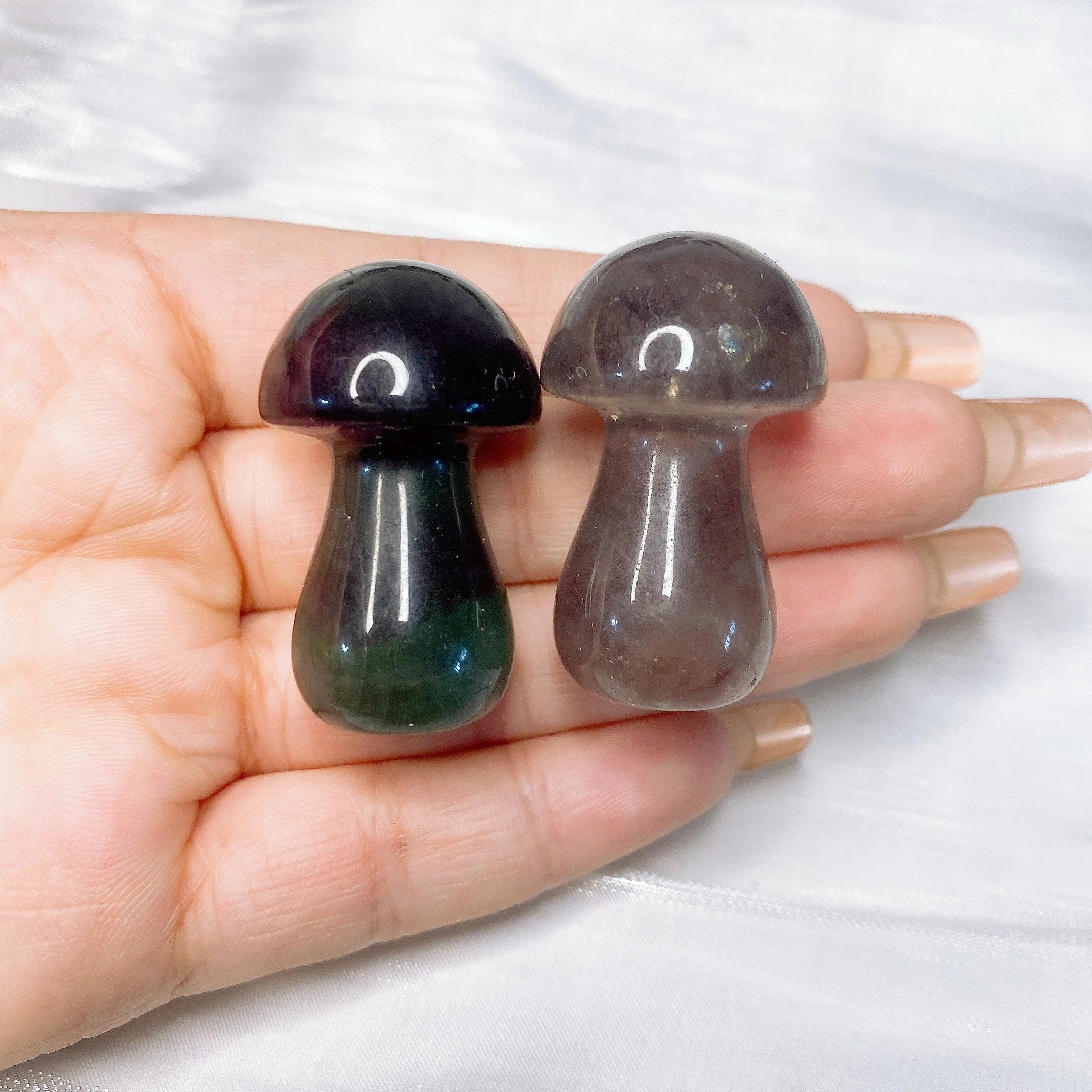 35mm Mushroom Natural Crystal Quartz Mineral Stones Amethyst Agate Clear Quartz Chakra Reiki Healing Home Graden Decoration Gift