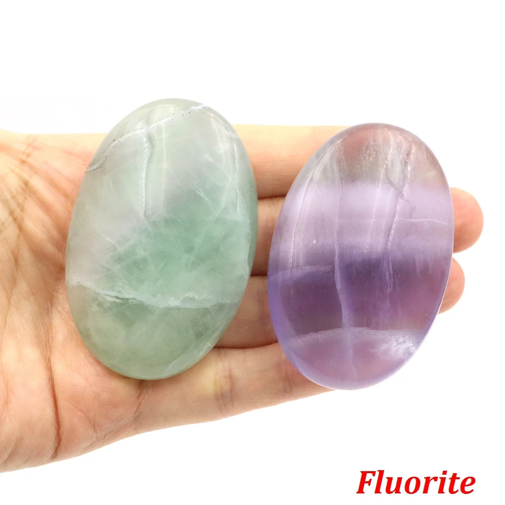 Natural Crystal Amethyst Palm Stone Reiki Healing Oval Pocket Palm Worry Stone Yoga Meditation Spiritual Healing Gem Home Decor