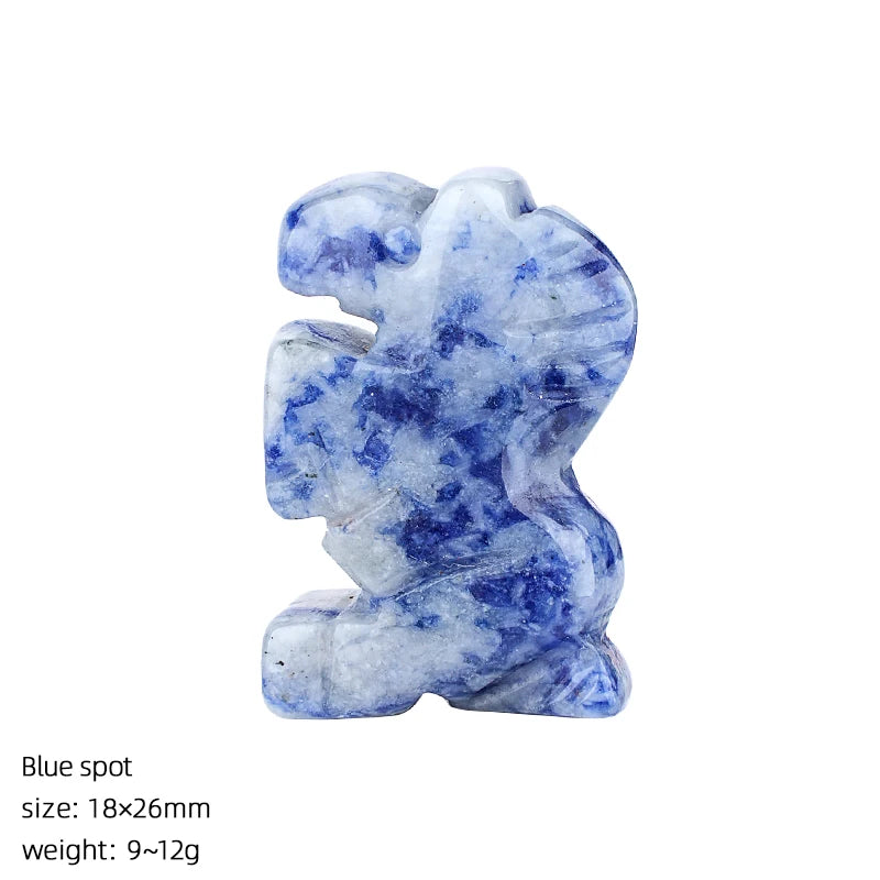 Natural Crystal Stone Ornament Carving Horse Rose Quartz Amethyst Healing Gemstone Animal Figurines Reiki Small Home Decorations