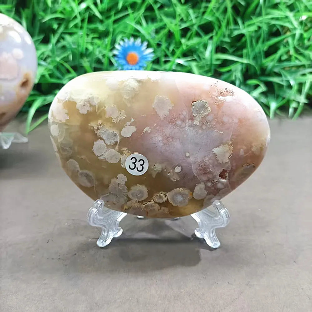 Natural Cherry Agate Crystal Heart — Polished Quartz Heart, Love & Home Decor