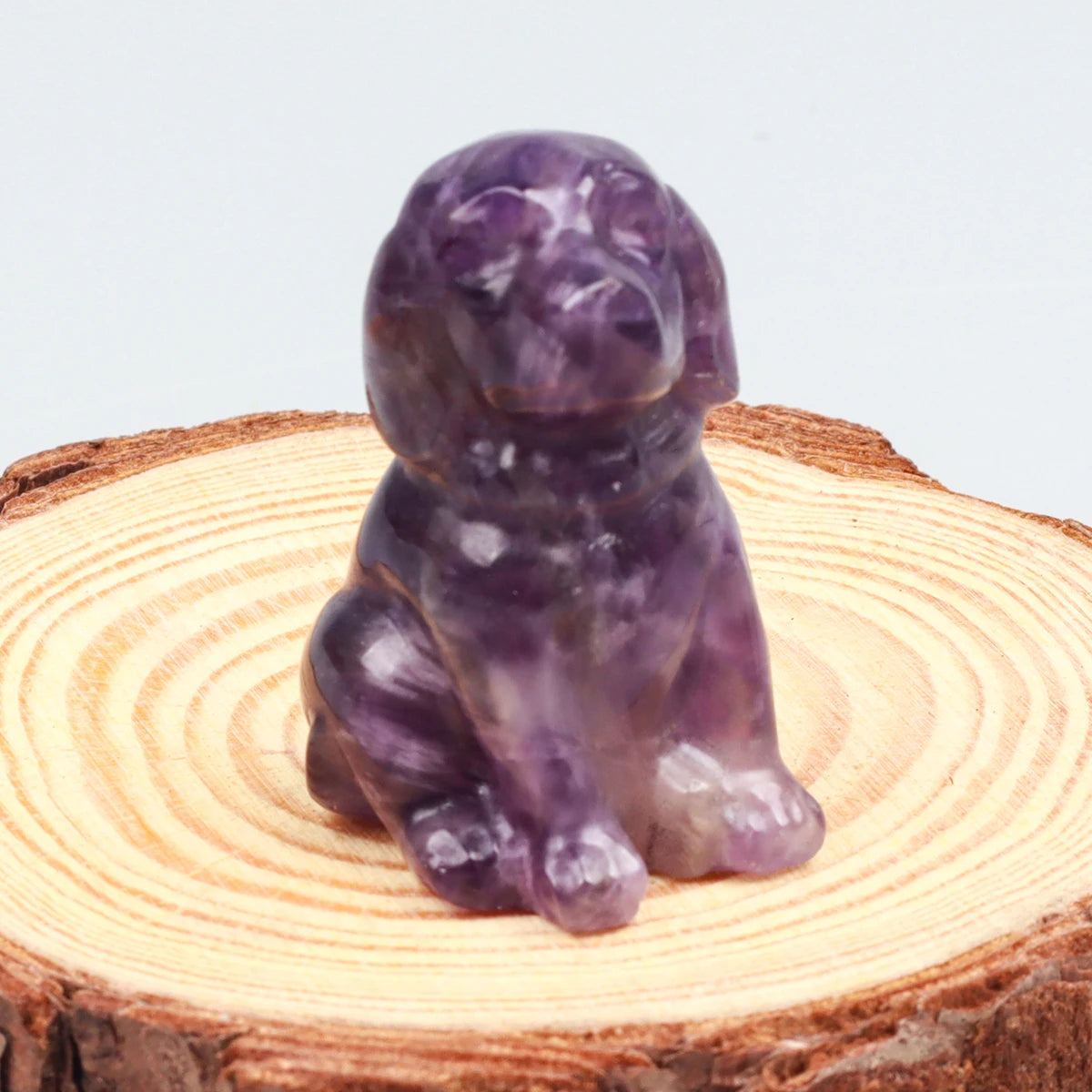 Black Obsidian Dog Figurine, Natural Stone, Hand Carved Jade Mini Puppy, Crystal Craft, Chakra, Home Decor, 1.5"