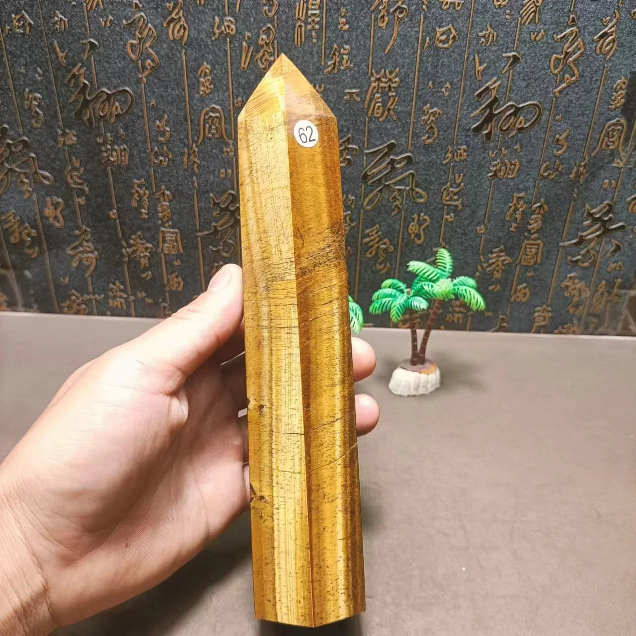 Natural Energy Tiger Eye Jasper Obelisk Crystal stick Point Reiki home decor Chakra Degaussing Tower Treatment