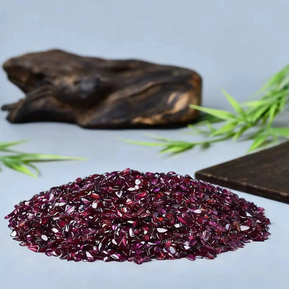 100g Red Garnet Quartz Crystal Polished Stone Rock Gravel Gem Healing Tumbled Chips Crushed Stone Specimen Gemston