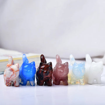 Opal Ruby Kitten Cute Gift Home and Decoration Room Decor Natural Stone Crystals Crystal Aquarium Quartz Stones Witchcraft