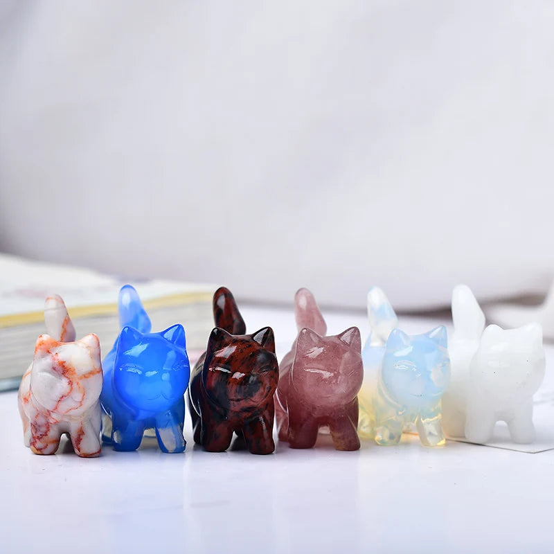 Opal Ruby Kitten Cute Gift Home and Decoration Room Decor Natural Stone Crystals Crystal Aquarium Quartz Stones Witchcraft