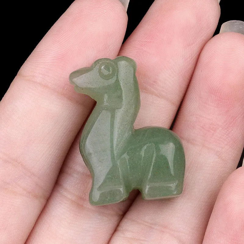 1inch Natural Stone Carved Deer Handcarved Animal Statue Healing Crystals Figurine Amethyst Red Jasper Gemstone Fawn Home Decor