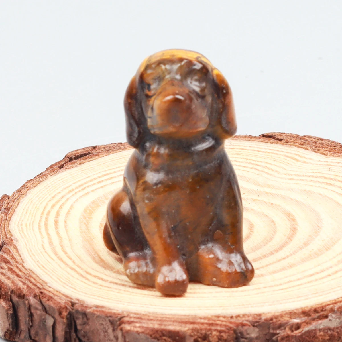 Black Obsidian Dog Figurine, Natural Stone, Hand Carved Jade Mini Puppy, Crystal Craft, Chakra, Home Decor, 1.5"