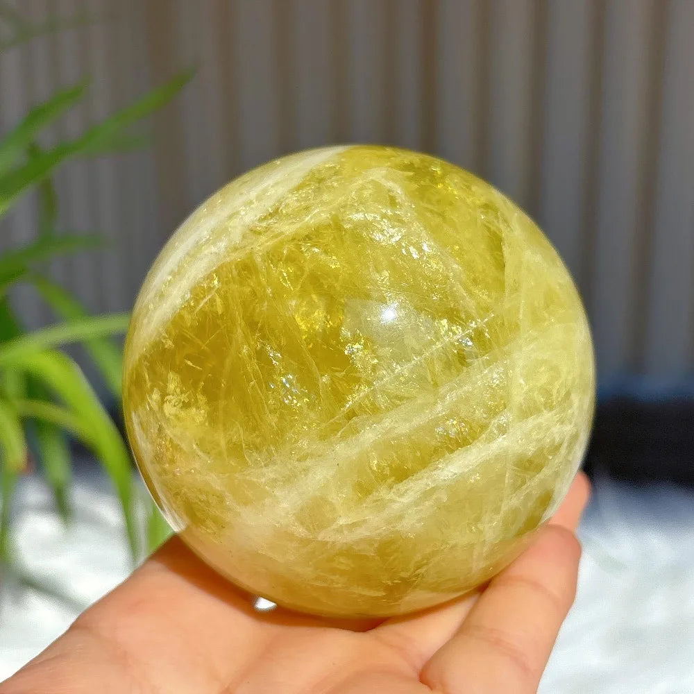 7-7.5cm High Quality Citrine Sphere Crystal Stone Yellow Crystal  Energy Gift  Crystals and Stones Healing  Crystals Decor