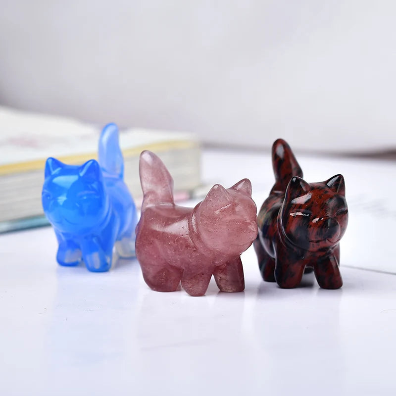 Opal Ruby Kitten Cute Gift Home and Decoration Room Decor Natural Stone Crystals Crystal Aquarium Quartz Stones Witchcraft