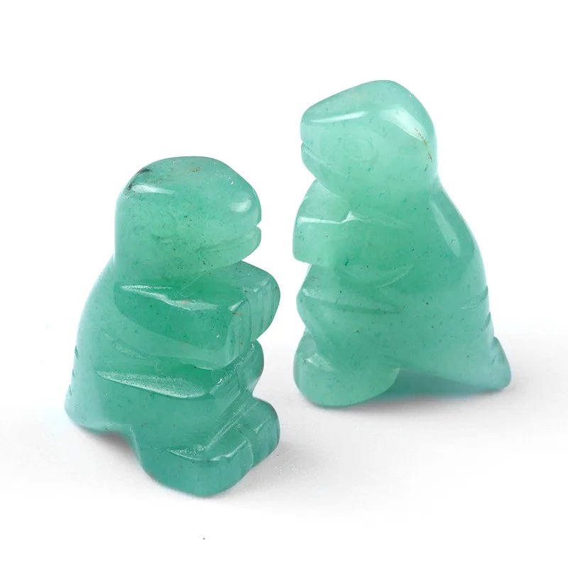 1inch Mini Baby Dinosaur Natural Stone Carved Figurine Healing Crystals Gemstone Statue Cute Animal Carvings Home Office Decor