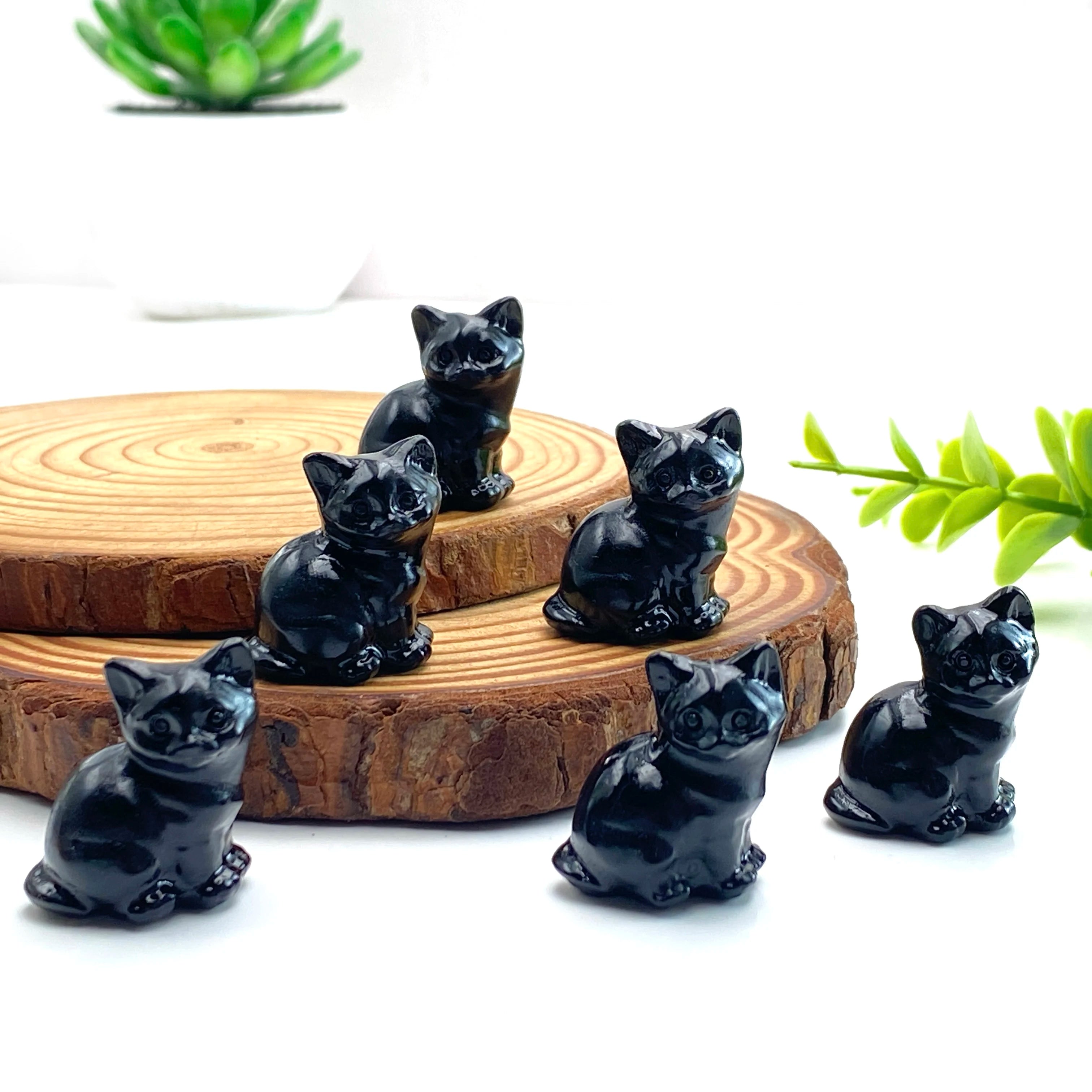 1PC Obsidian Cat Carving,Ideal for Christmas Day,Easter,Halloween,Graduation Gift,Home Decor,Festival Decoration
