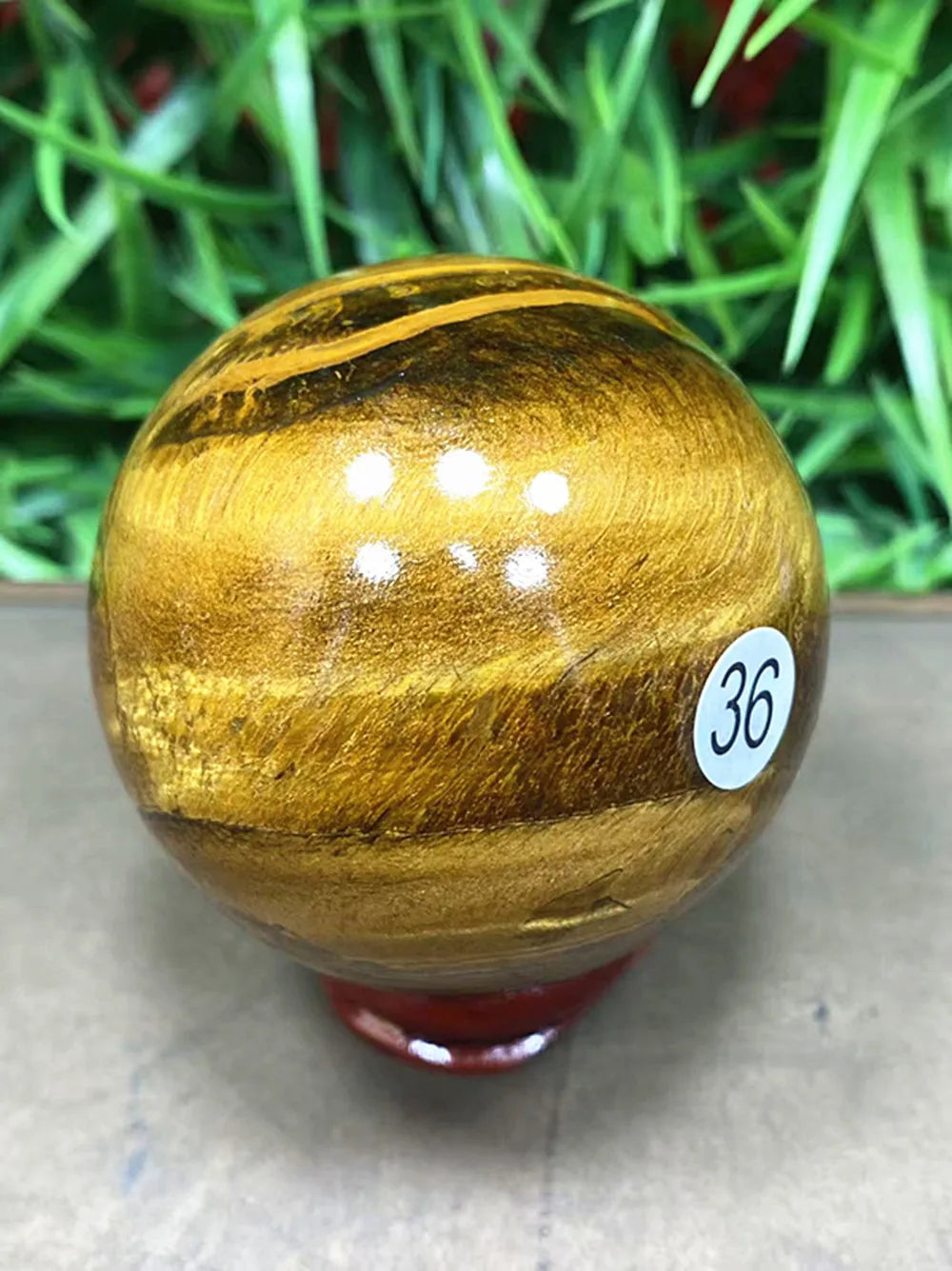 Natural Tiger's Eye Crystal Ball — Polished Healing Sphere, Home Decoration Gift