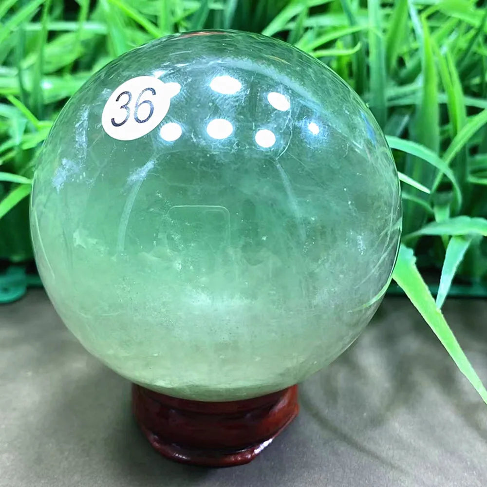 Natural Fluorite Crystal Ball — Hand-Polished Quartz Sphere, Rainbow Healing Stone