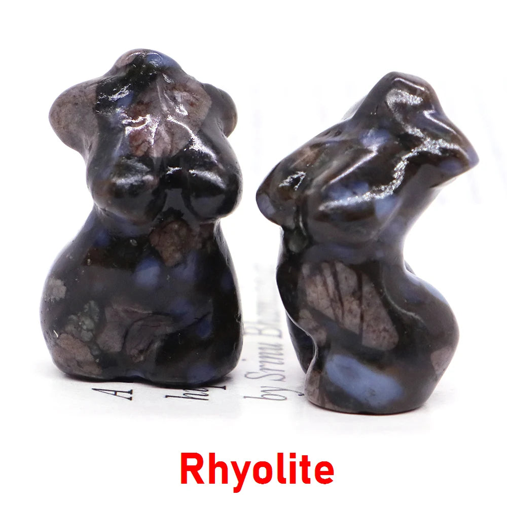 30mm Plump Women Figurine Reiki Healing Crystal Model Statue Natural Stone Home Decor Ornament Sexy Creative Craft Birthday Gift