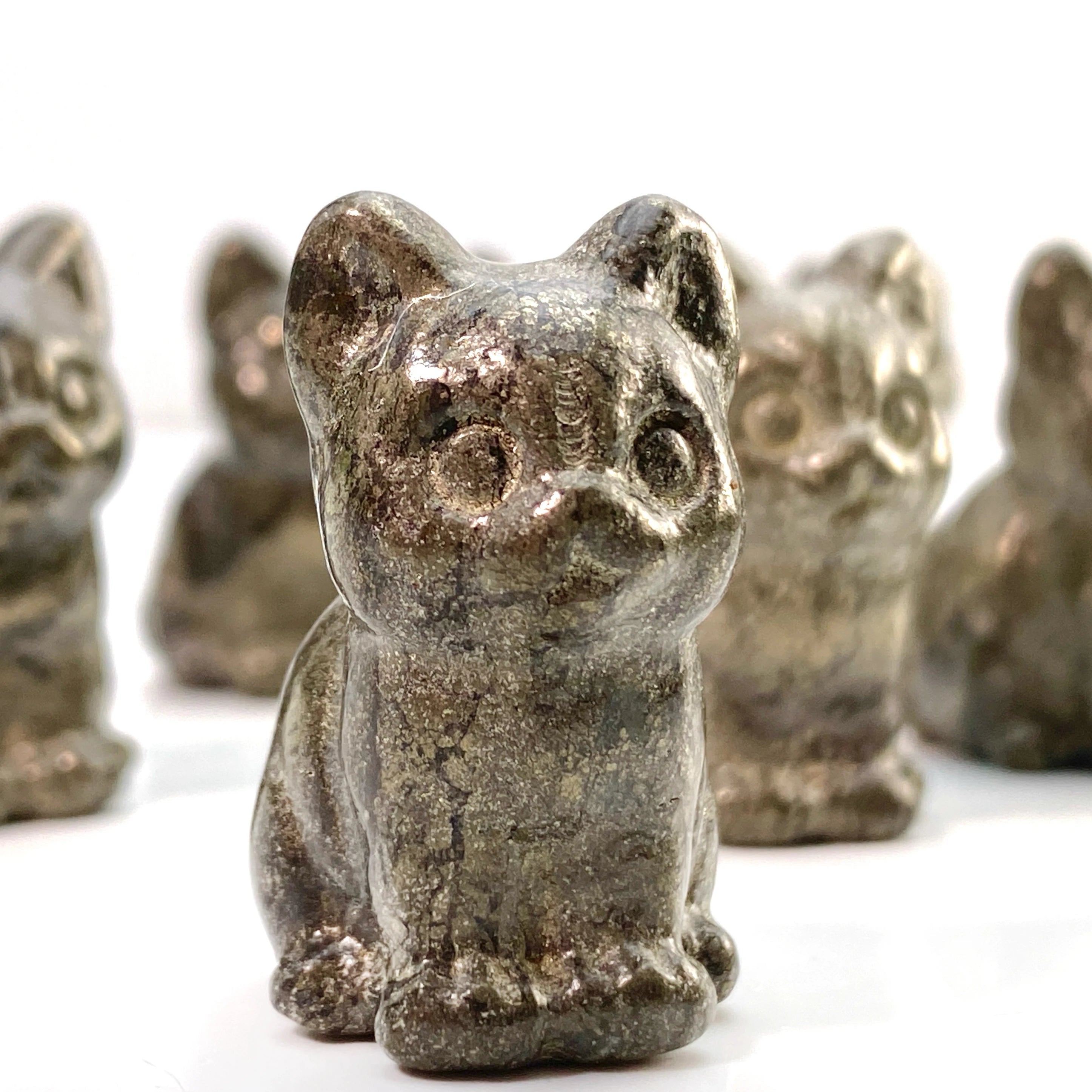 Random 1PC Pyrite Cat Carving,Stone Collections,Excellent Gifts,Family And Friends Gift,DIY Decoration,Room Decoration