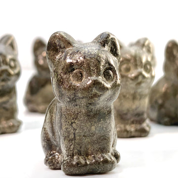Random 1PC Pyrite Cat Carving,Stone Collections,Excellent Gifts,Family And Friends Gift,DIY Decoration,Room Decoration