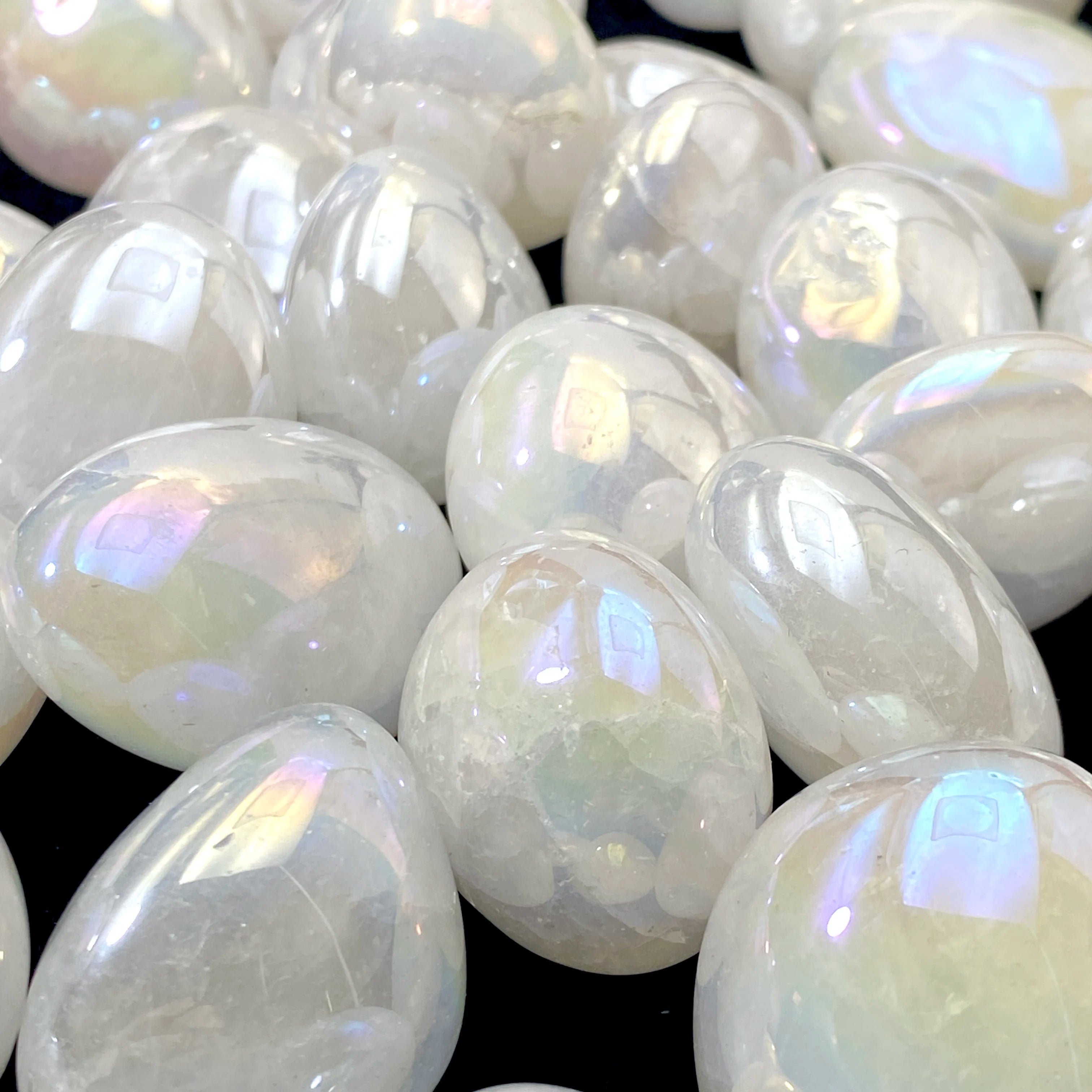5PCS 10-50mm High Quality Aura Clear Quartz Natural Tumbled Crystal Stones Natural Crystals Chip Quartz Minerals,Gemstones