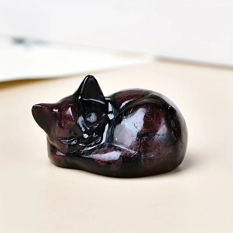 Natural crystal carved cat, a perfect choice for home decoration as a crystal gift ornament, a great option for healing crystals