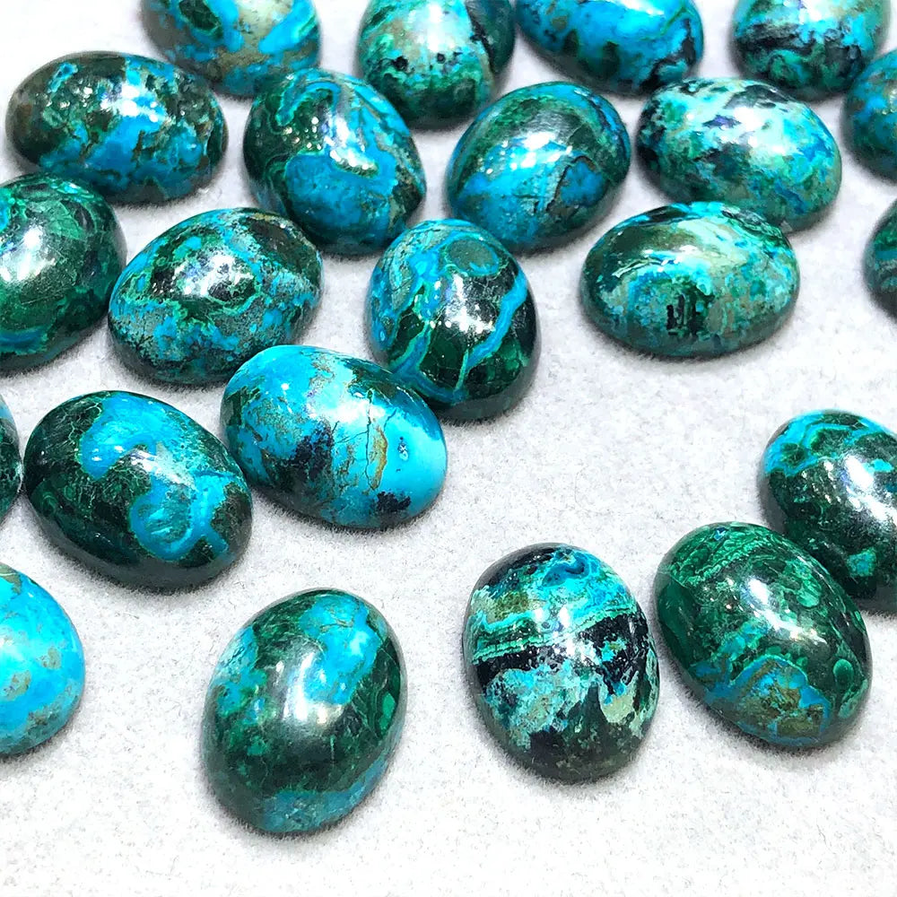 Natural Stone Chrysocolla Oval Cabochon Crystal Stones Quartz Crystals Gemstones Spiritual Products Meditation Home Decoration