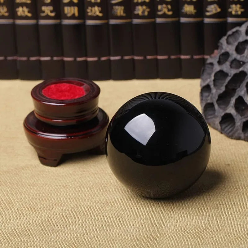 Natural Small Black Obsidian Crystal Ball Sphere Without Base Stand for Meditation, Healing, Home Decor Crystal Magic Ball