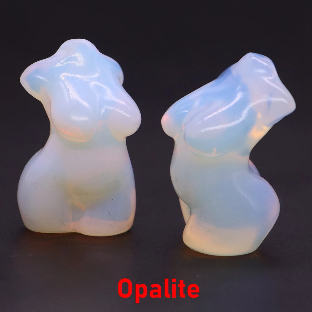 30mm Plump Women Figurine Reiki Healing Crystal Model Statue Natural Stone Home Decor Ornament Sexy Creative Craft Birthday Gift