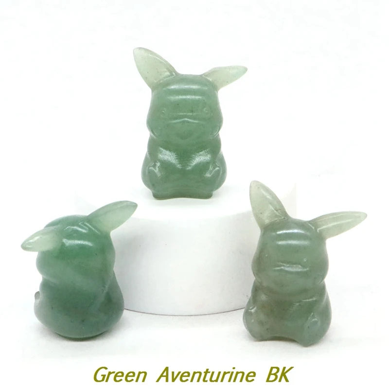 1.2" Natural Crystal Stone Squirrel Frog Seed Turtle Statue Cartoon Gemstone Carved Healing Home Room Decor Kids Holiday Gift