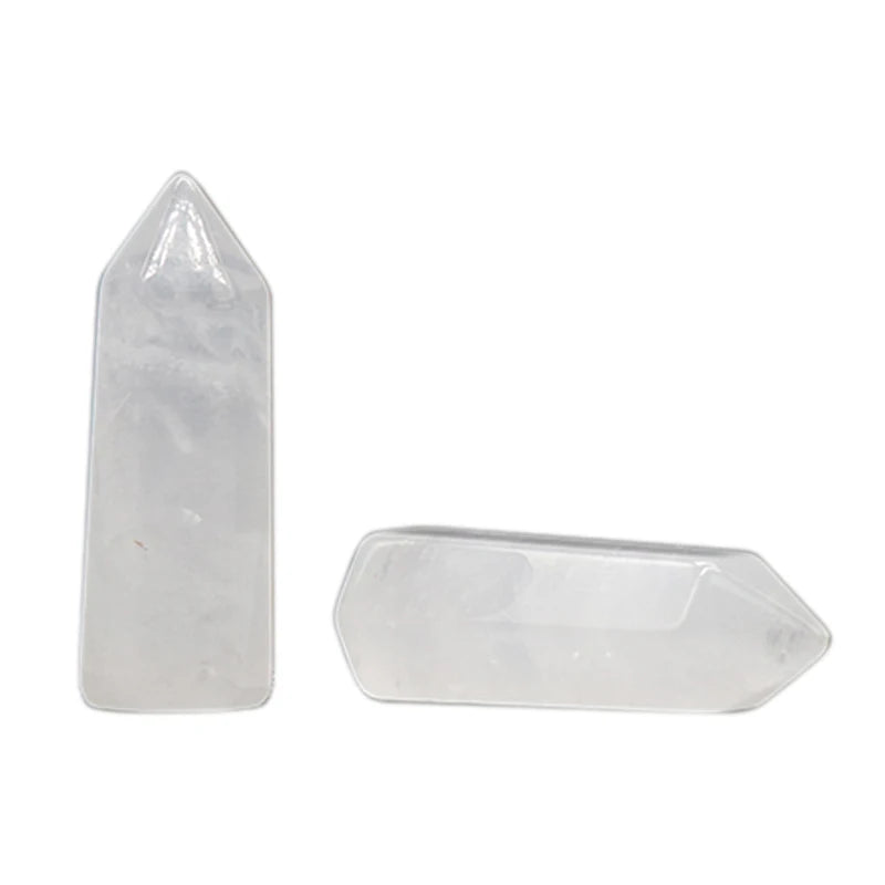 1PC Natural Quartz Point Rose Quartz Wand Healing Stone Amethyst Hexagonal Prism Energy Ore Pyramid Home Decoration