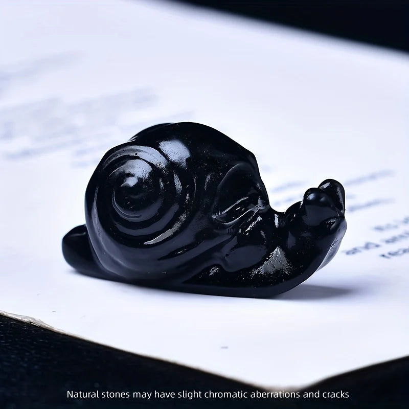 Crystal Carved Skull Snail Healing Stone Pocket Decoration Home Decor Naked Stone Animal Statue Crystal Collectible