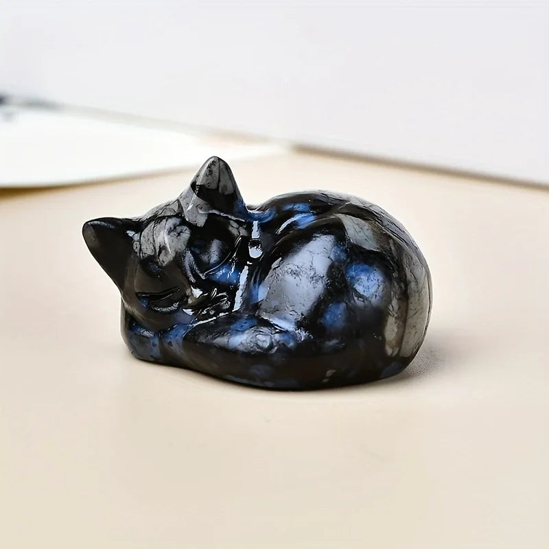 Natural crystal carved cat, a perfect choice for home decoration as a crystal gift ornament, a great option for healing crystals