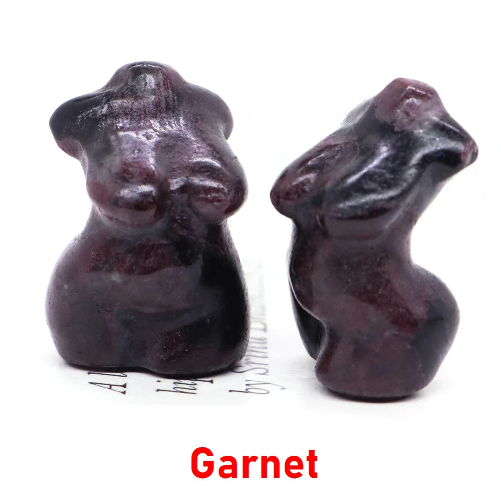 30mm Plump Women Figurine Reiki Healing Crystal Model Statue Natural Stone Home Decor Ornament Sexy Creative Craft Birthday Gift
