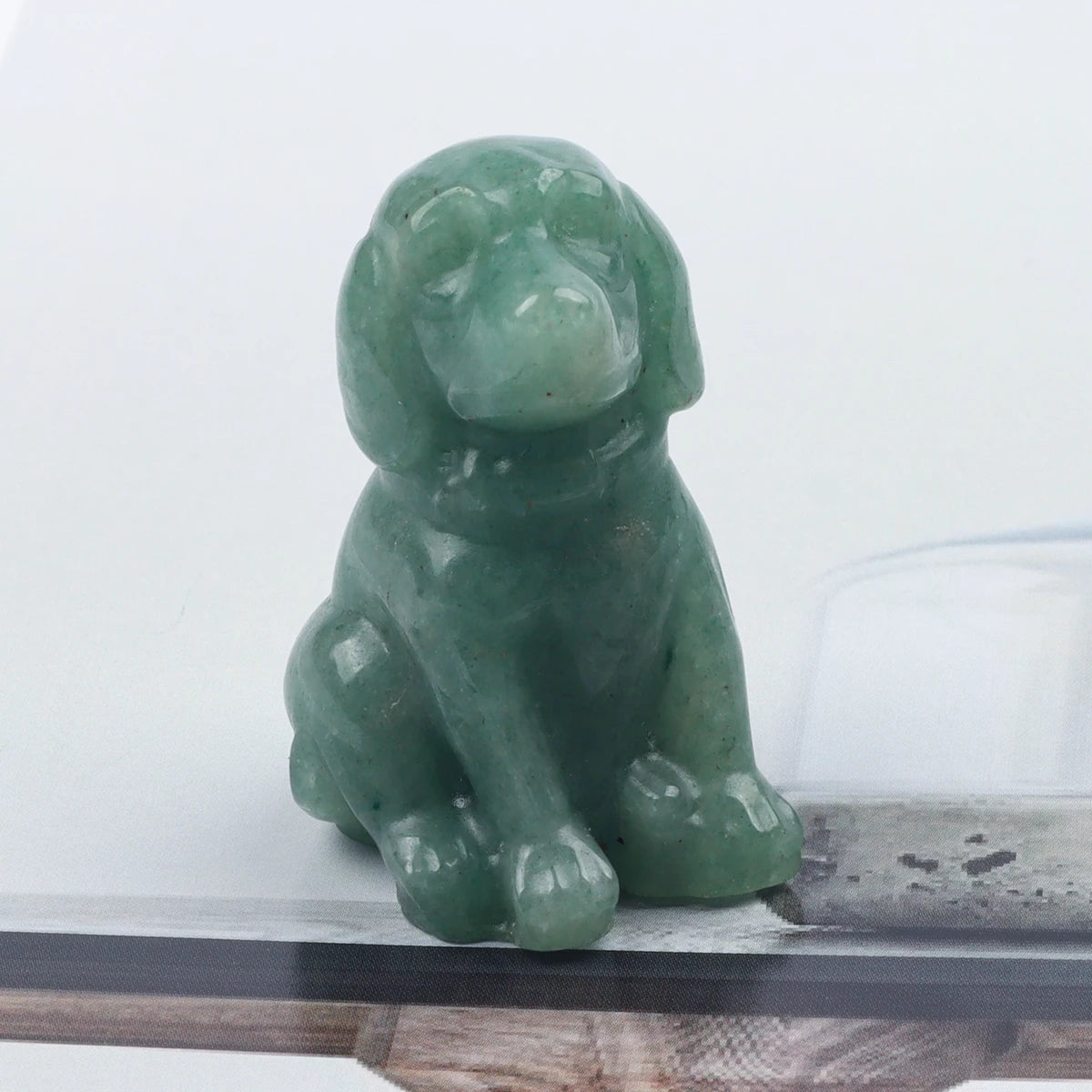 Tiger Eye Dog Figurine, Natural Stone, Hand Carved Obsidian Mini Puppy, Crystal Craft, Chakra, Home Decor, 1.5"