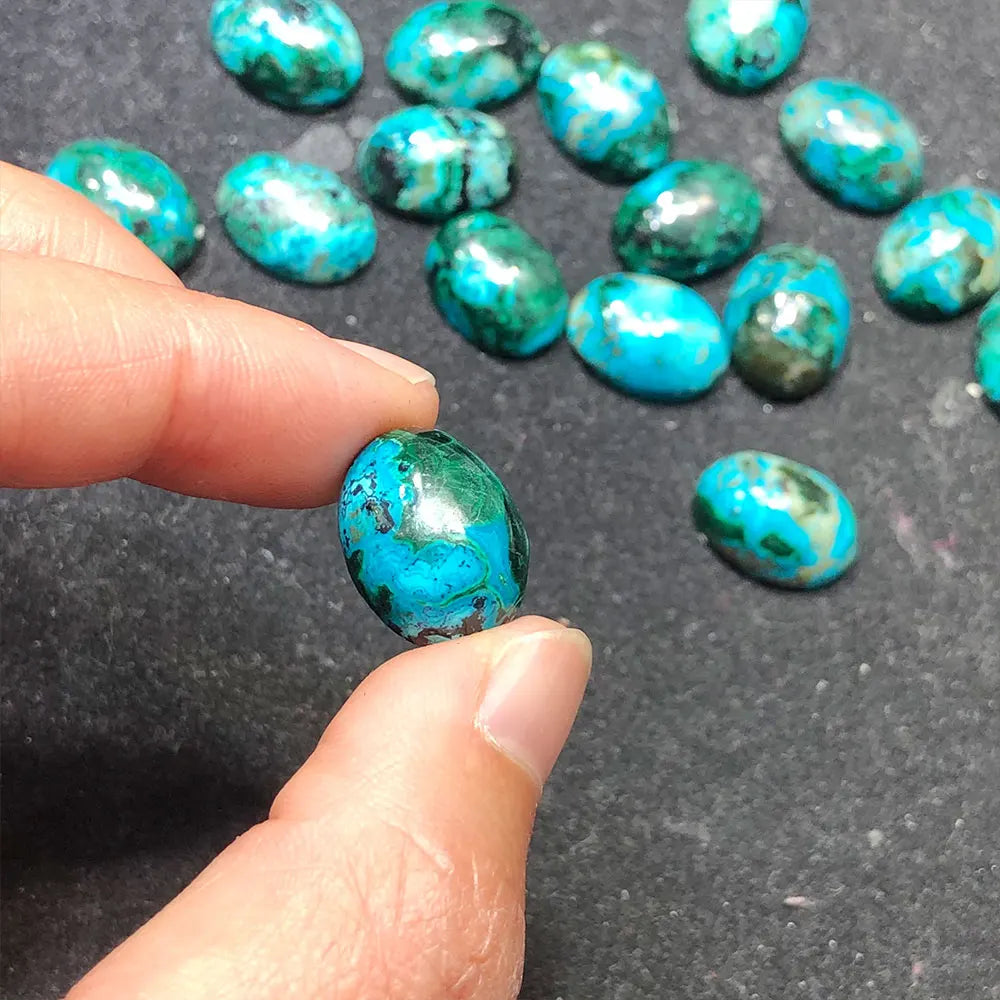 Natural Stone Chrysocolla Oval Cabochon Crystal Stones Quartz Crystals Gemstones Spiritual Products Meditation Home Decoration