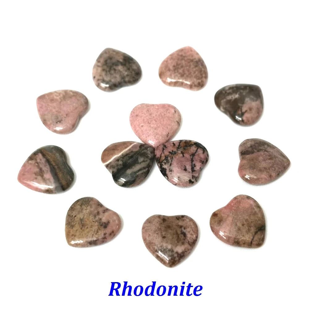 20mm Heart Shape love Natural Crystal Amethyst Rose Quartz Mineral Healing Gemstone Chakra Stone Home Decoration Valentine Gift