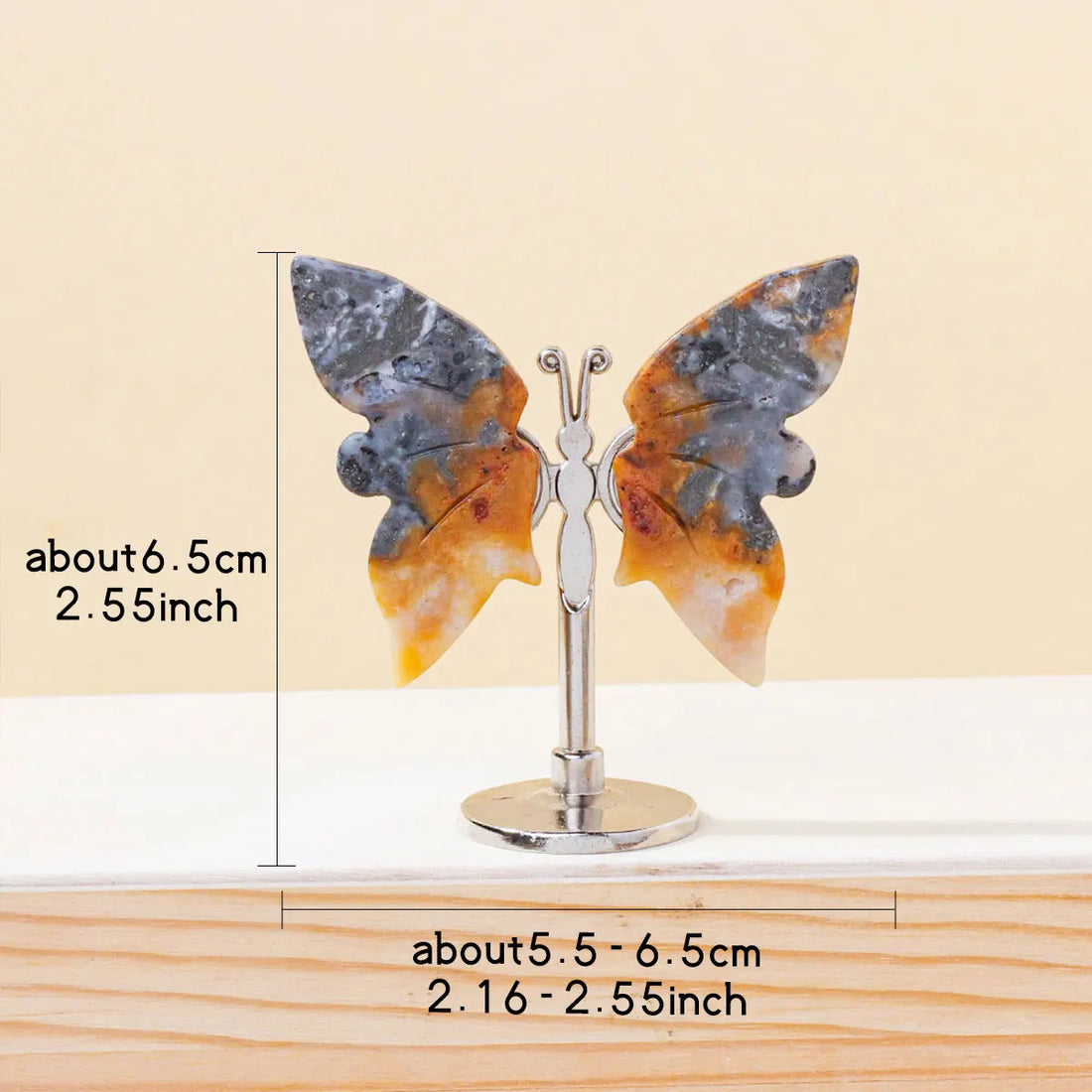 1PC Natural Crystal Butterfly Mini Stand Casual Animal Style Decor Accessories Gift Christmas Valentine Day Birthday