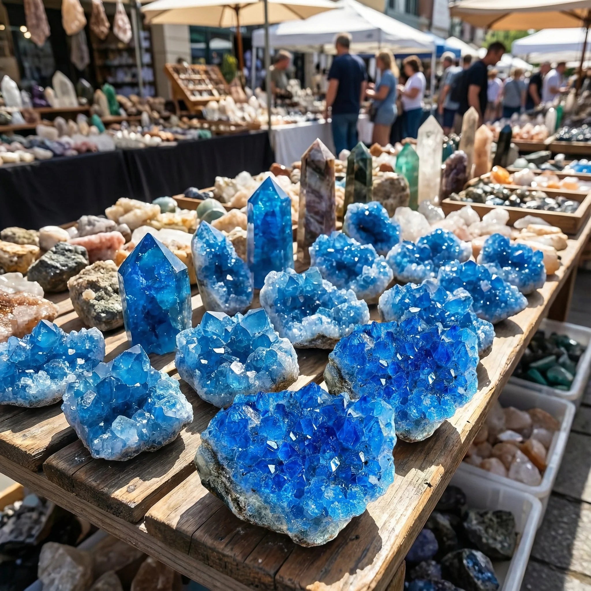 A stunning blue quartz cluster | A sparkling decorative piece, perfect for home and office, a unique geological gift idea.