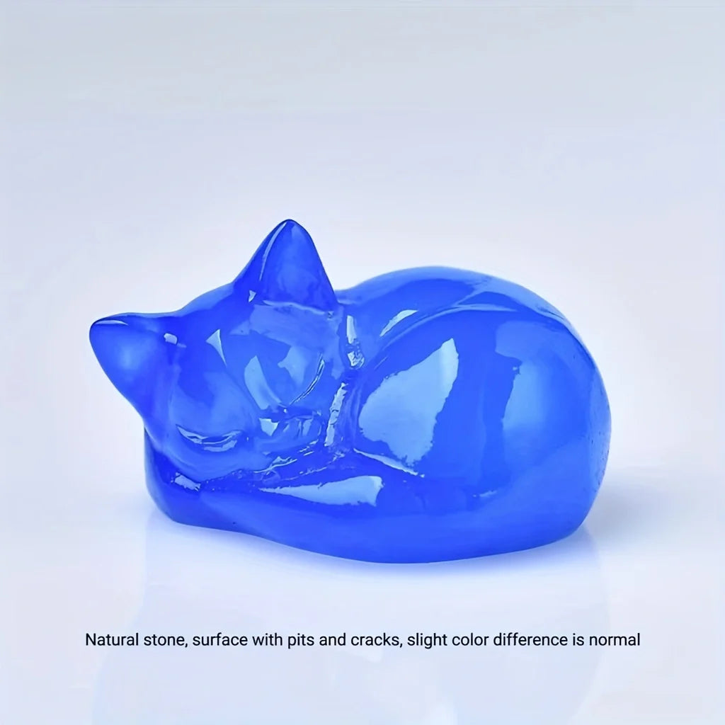 Natural crystal carved cat, a perfect choice for home decoration as a crystal gift ornament, a great option for healing crystals