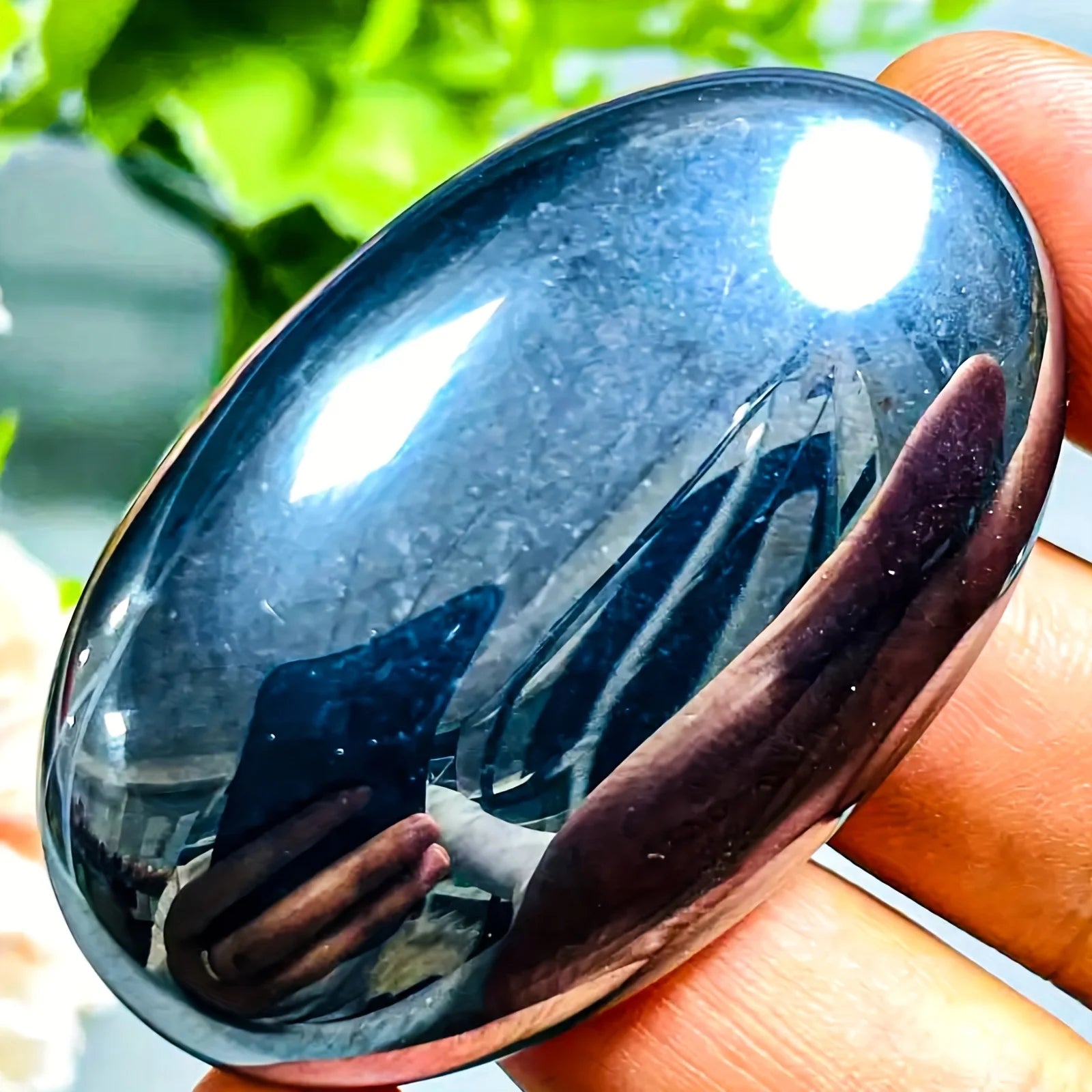 1pc Terahertz Pocket Stones Forget Worries Stone - Exquisite and Smooth Compact Palm Stone, Portable Decorative Stone