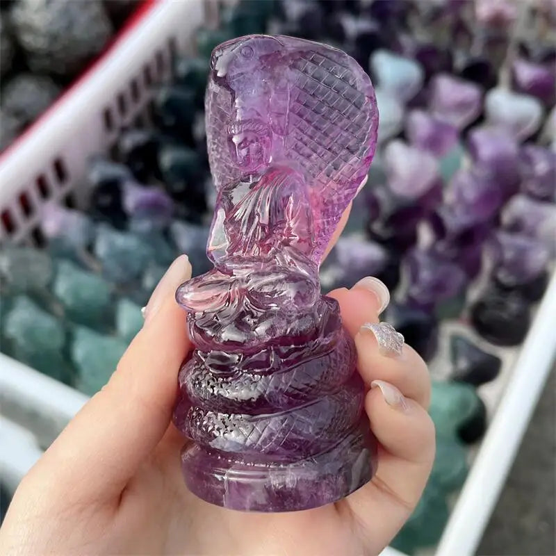 Natural Fluorite Sakyamuni Buddha Carving Polished Reiki Healing Fengshui High Quality Room Decor Energy Gift 1PCS