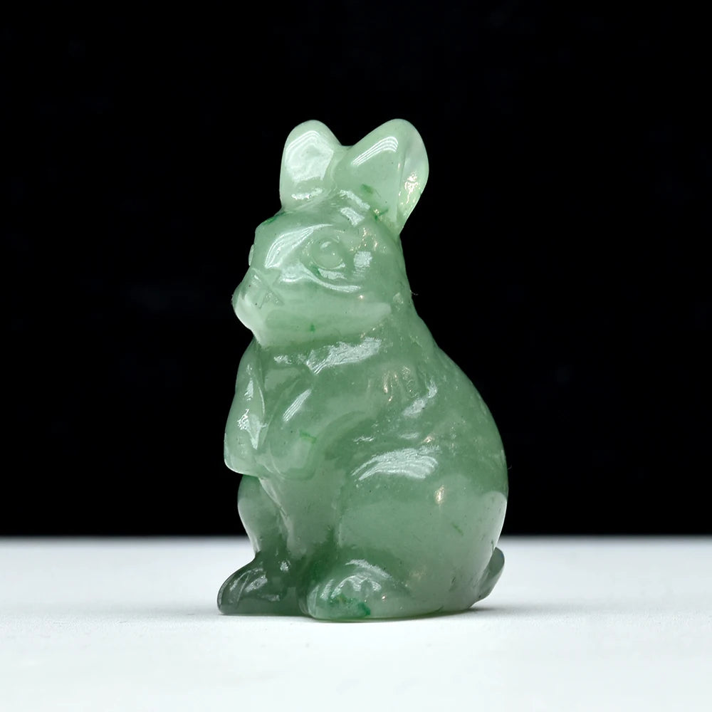 1.5" Elf Rabbit Natural Crystal Amethyst Quartz Agate Bunny Animal Craft Figurines Stone Carving Healing Reiki Home Decor Gift