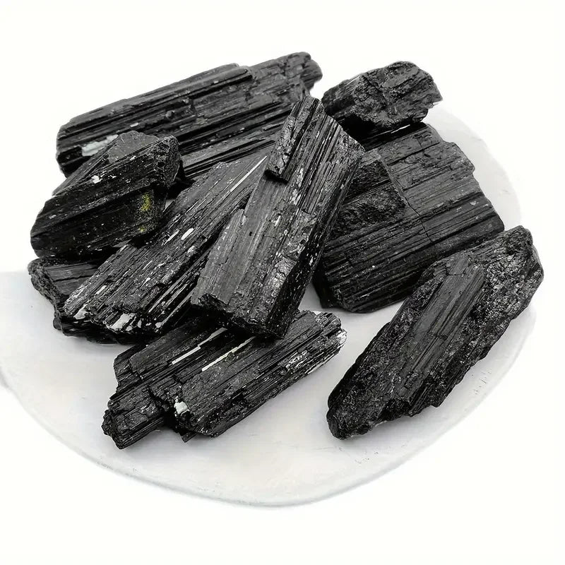 1PC Black Natural Tourmaline Rough Stone - Crystal For Home Decor, Ideal Gift for Accessories, Raw Crystal, Rough Stone Display,